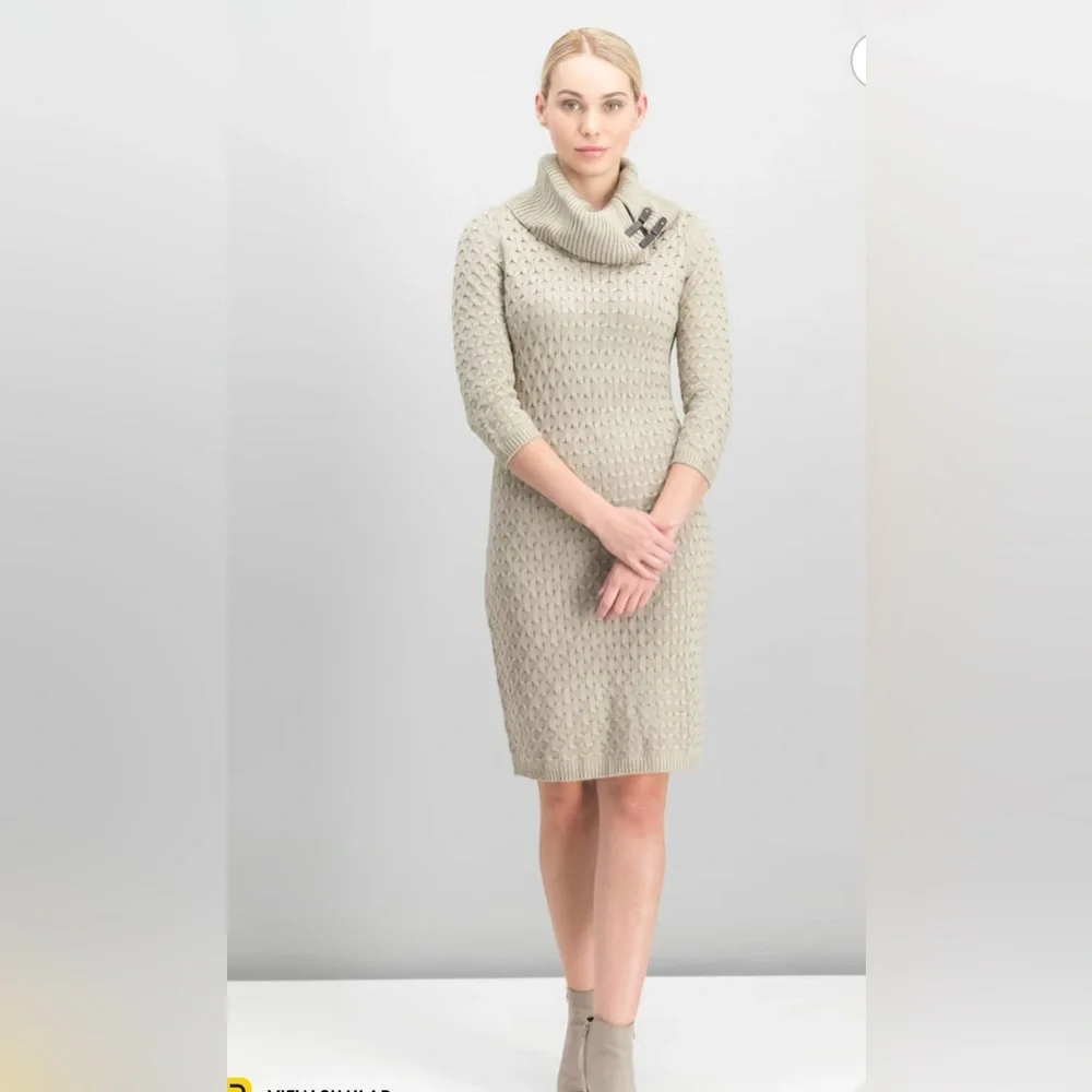 CALVIN KLEIN SWEATER DRESS IN GRAY COLOR - Picture 2 of 5